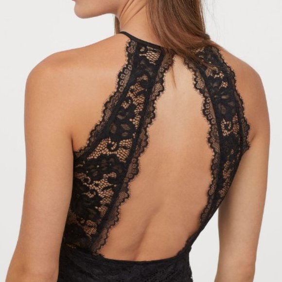 Lace halterneck dress Sz 4 - Picture 2 of 6